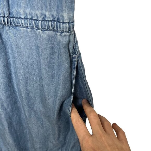Beach Lunch Lounge Open Back Sleeveless Chambray‎ Romper Size Medium - Picture 4 of 10